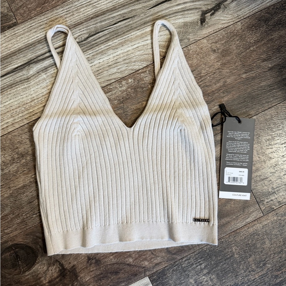 Glyder Ribbed Knit Crop Tank — Size L (NWT)
